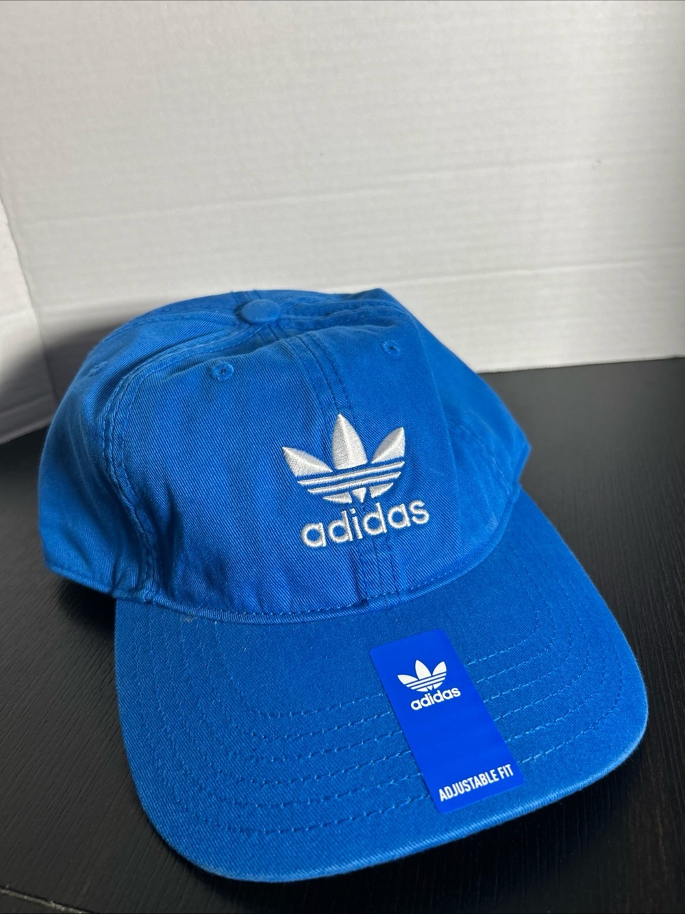 adidas Bright Blue hat Cap with White Logo adjustable new